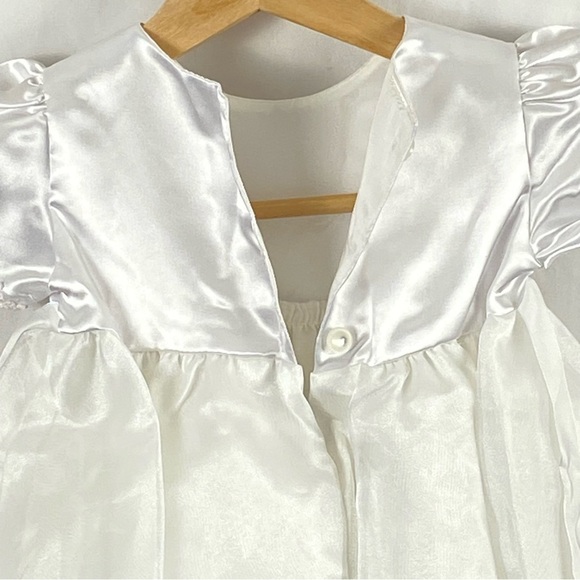 Aiden Jess Baby Girl White Baptism Christening Dress With Jacket And Bonnet - Picture 14 of 16